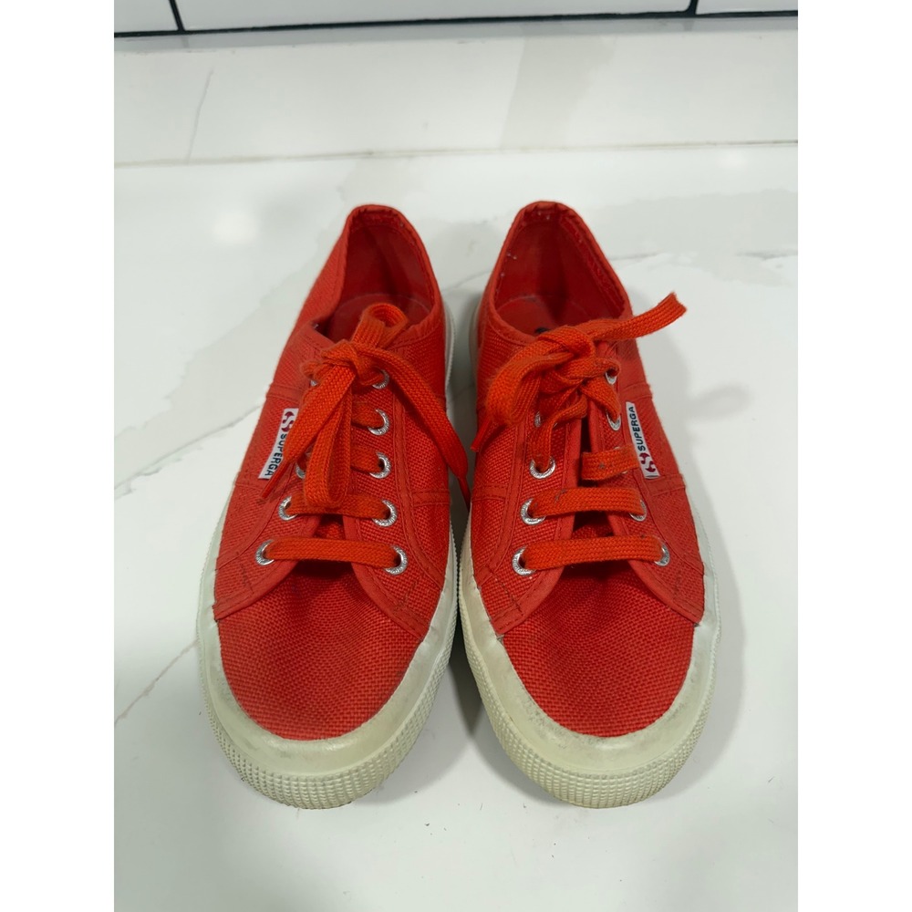 Superga 2750 Cotu Classic Orange Canvas‎ Sneakers Womens Size 6.5 EU 37 Low Top